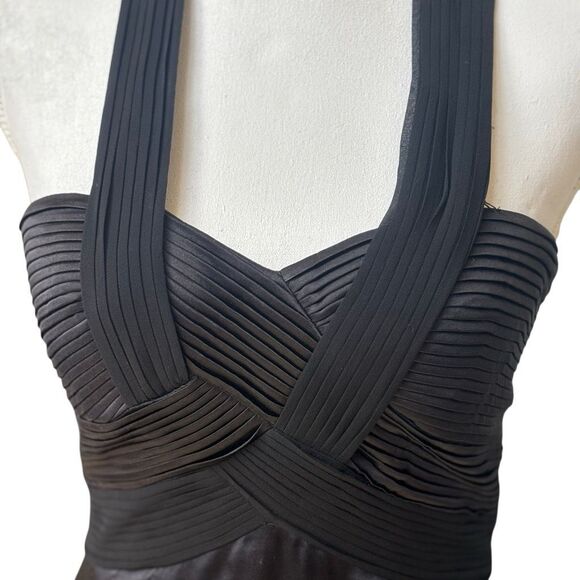 BCBGMaxazria Women’s Size 4  Black Silk Halter Midi Dress - Picture 12 of 16